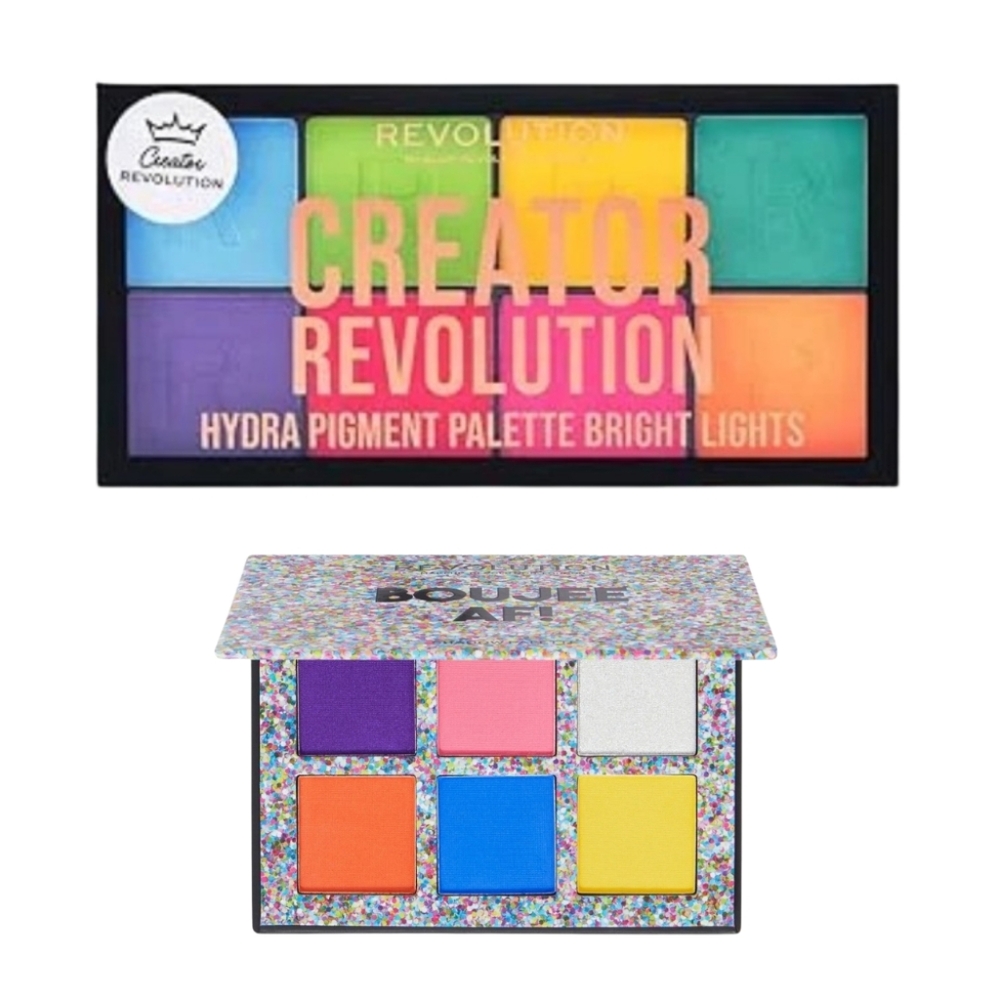 Revolution Creator Hydra Pigment Palette & Boujie AF Bright Colors Pallet Set